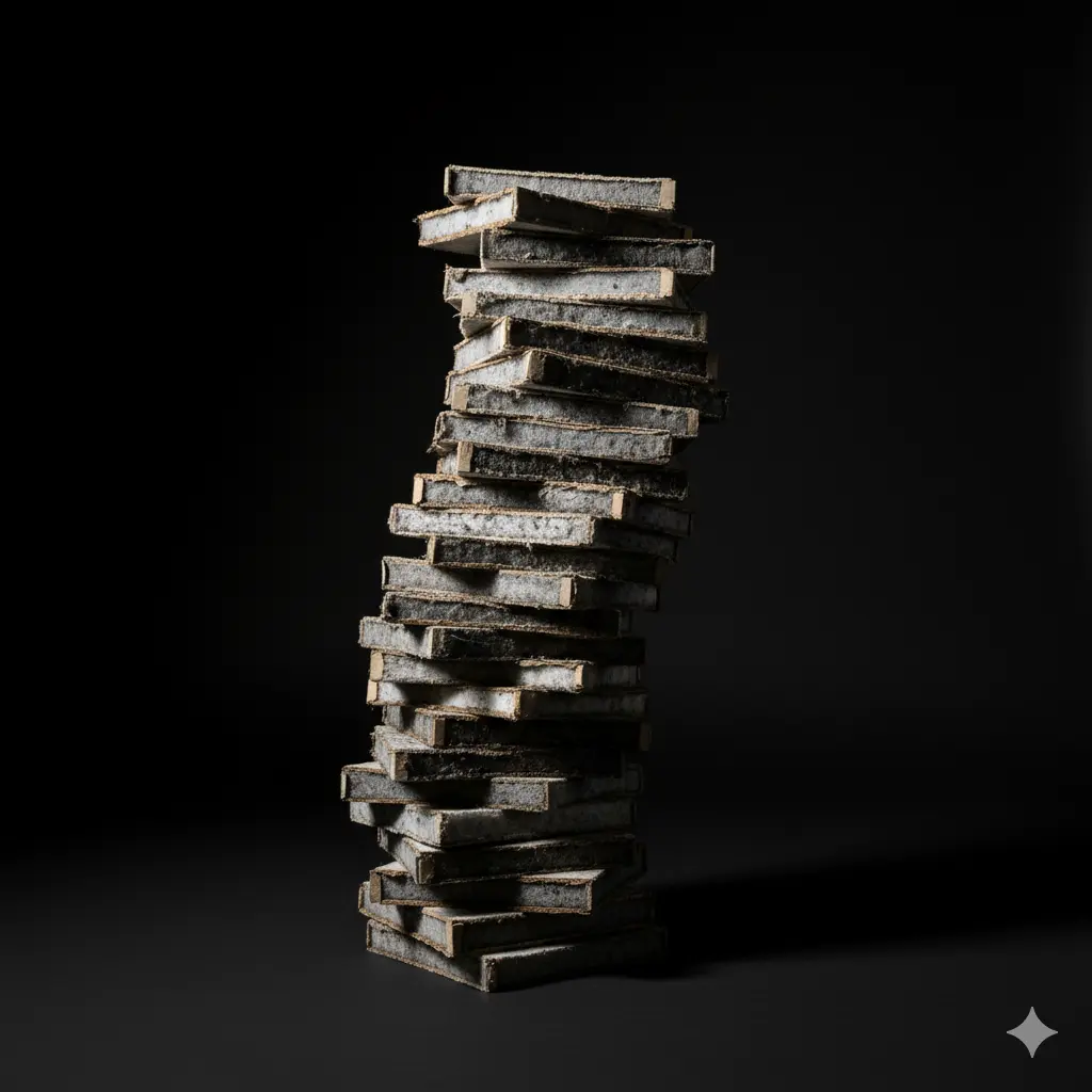 Old, dusty, clogged HEPA filter