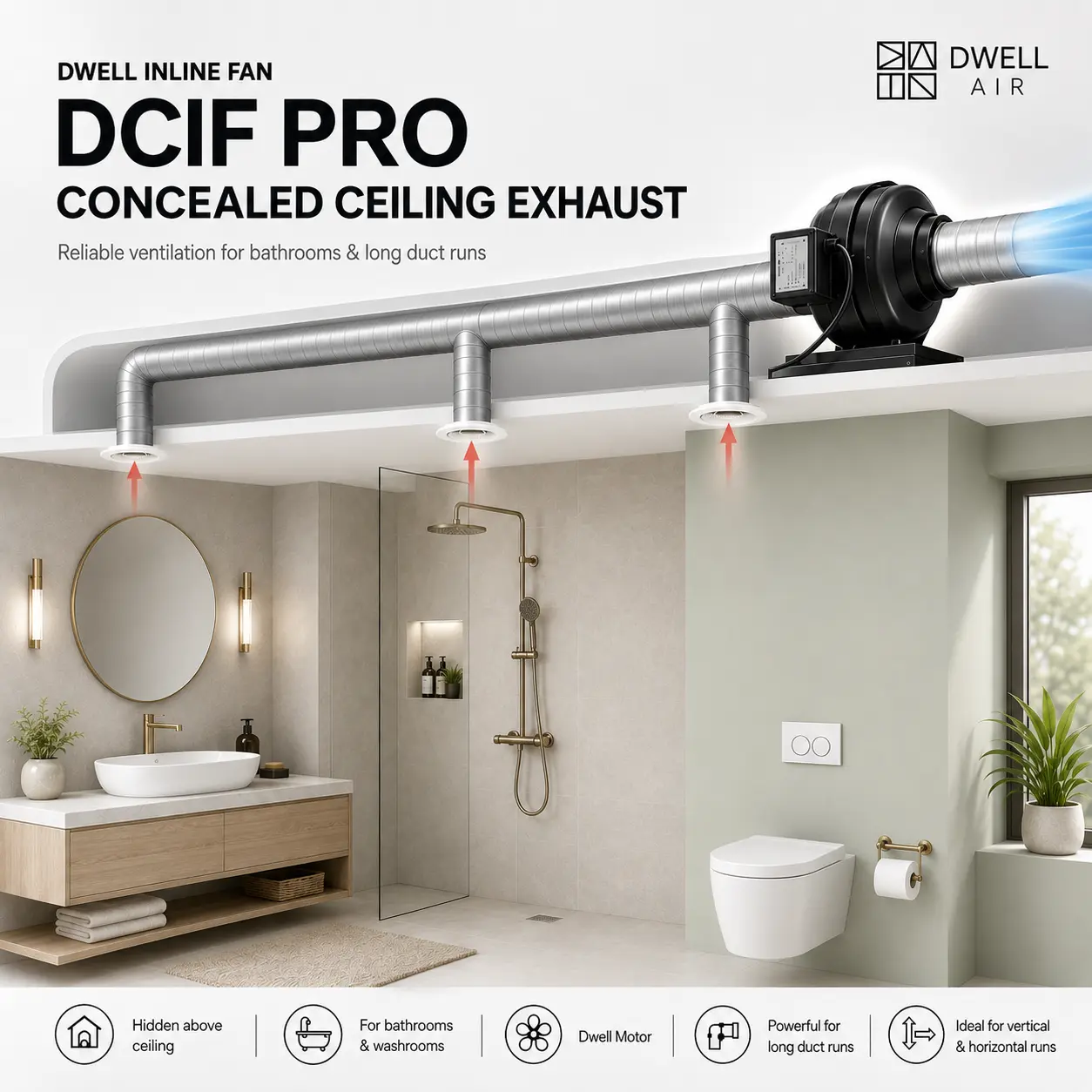 Dwell DCIF PRO Inline Centrifugal Duct Fan